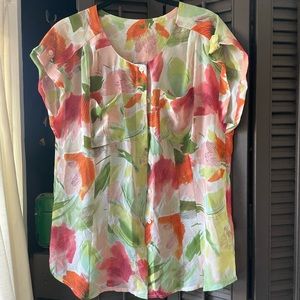 Vintage sheer floral blouse